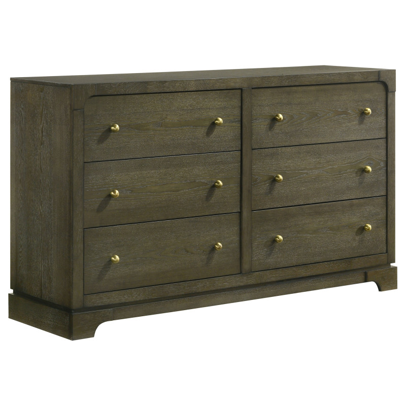 224933 Gran Park 6-drawer Dresser Cabinet Dark Cocoa