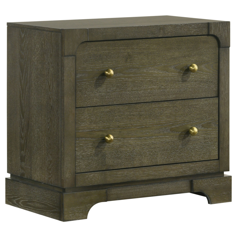 224932 Gran Park 2-drawer Nightstand Bedside Table Dark Cocoa