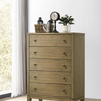 224925 Granada 5-drawer Bedroom Chest of Drawers Natural Pine