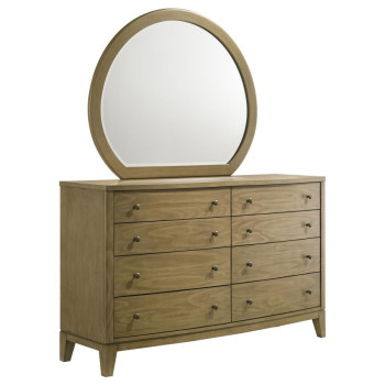 224923M Granada 8-drawer Dresser and Mirror Natural Pine