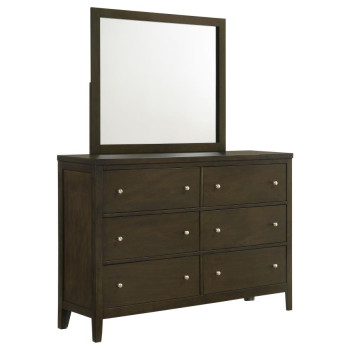 224423M Wilkes 6-drawer Dresser and Mirror Dark Cocoa