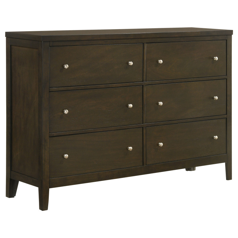 224423 Wilkes 6-drawer Dresser Cabinet Dark Cocoa