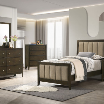 224421T-S4 Wilkes 4-piece Twin Bedroom Set Dark Cocoa