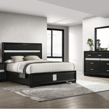 206360KW-S4 Miranda 4-piece California King Bedroom Set Black