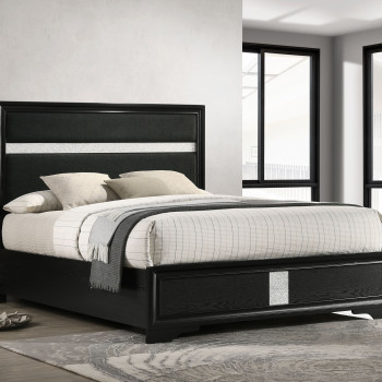 206360KW Miranda 54-inch Upholstered California King Panel Bed Black