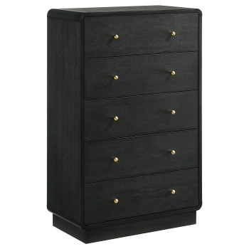 223665 Cavelle 5-drawer Chest of Drawers Black
