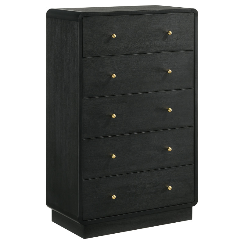 223665 Cavelle 5-drawer Chest of Drawers Black