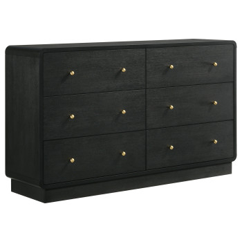 223663 Cavelle 6-drawer Dresser Cabinet Black