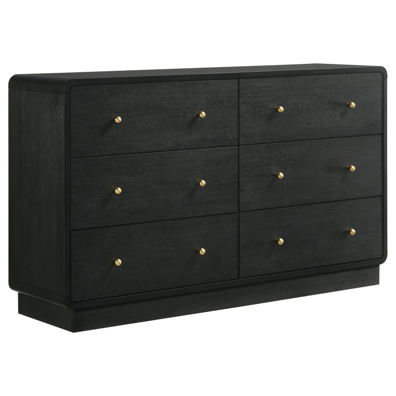 223663 Cavelle 6-drawer Dresser Cabinet Black