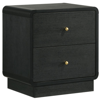223662 Cavelle 2-drawer Nightstand Bedside Table Black