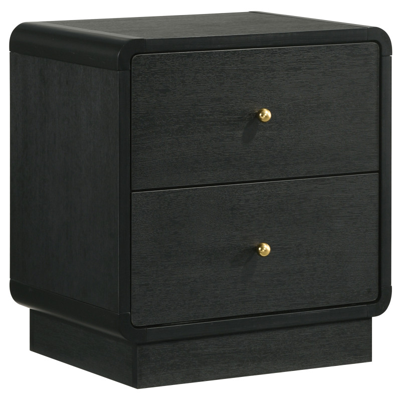 223662 Cavelle 2-drawer Nightstand Bedside Table Black