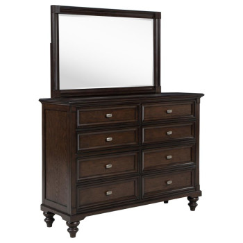 223633M Andover 8-drawer Dresser and Mirror Dark Oak