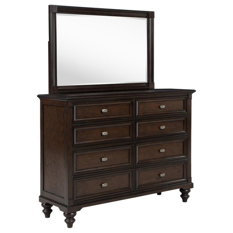 223633M Andover 8-drawer Dresser and Mirror Dark Oak