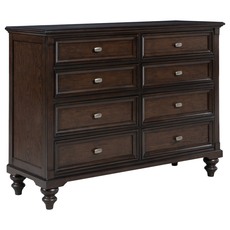 223633 Andover 8-drawer Dresser Cabinet Dark Oak