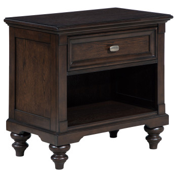 223632 Andover 1-drawer Nightstand Bedside Table Dark Oak