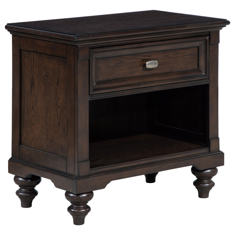 223632 Andover 1-drawer Nightstand Bedside Table Dark Oak