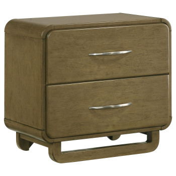 224272 Amsbury 2-drawer Nightstand Bedside Table Nutmeg