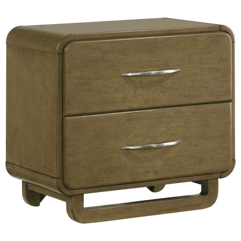 224272 Amsbury 2-drawer Nightstand Bedside Table Nutmeg