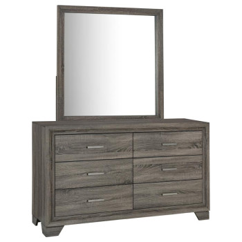 223343M Wright 6-drawer Dresser and Mirror Brown Oak