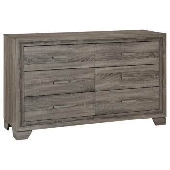 223343 Wright 6-drawer Dresser Cabinet Brown Oak
