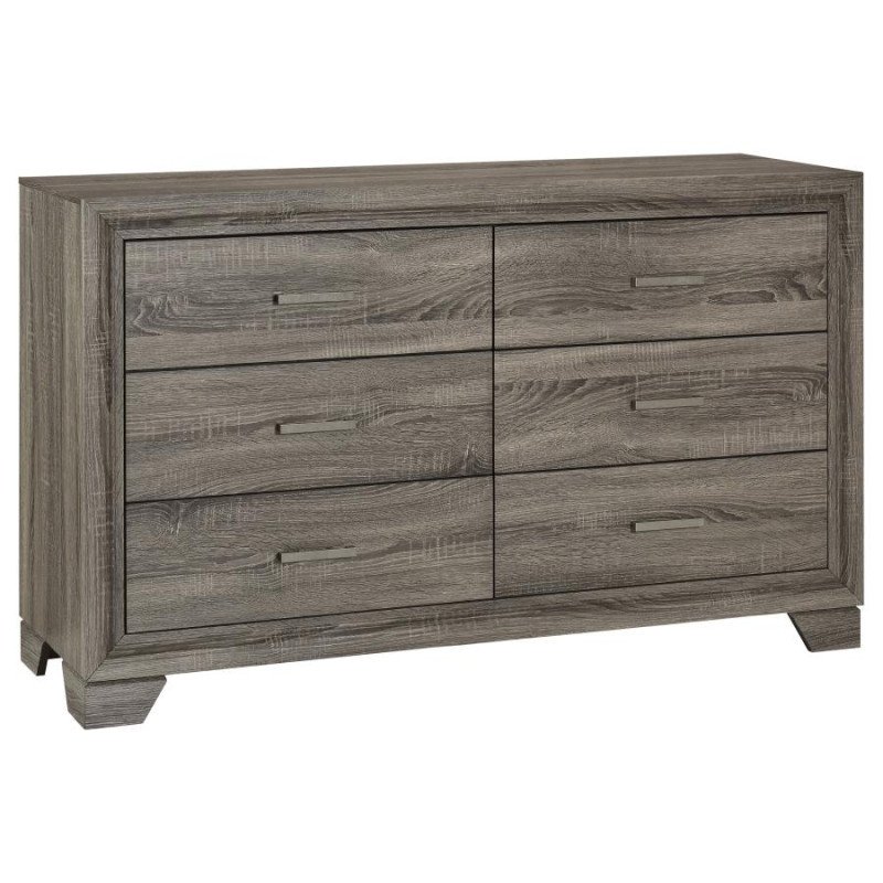 223343 Wright 6-drawer Dresser Cabinet Brown Oak