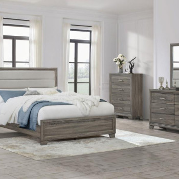223341KE-S4 Wright 4-piece Eastern King Bedroom Set Brown Oak