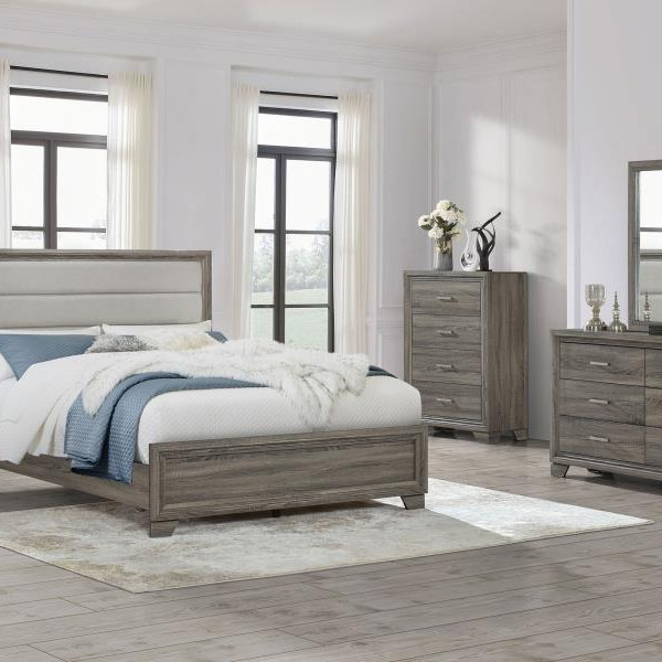223341Q-S4 Wright 4-piece Queen Bedroom Set Brown Oak