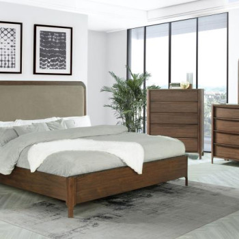 223321KE-S4 Maderia 4-piece Eastern King Bedroom Set Walnut