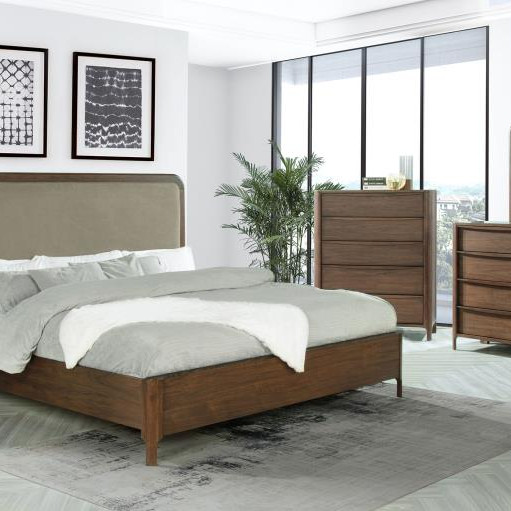 223321KW-S4 Maderia 4-piece California King Bedroom Set Walnut