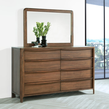 223323M Maderia 8-drawer Dresser and Mirror Walnut