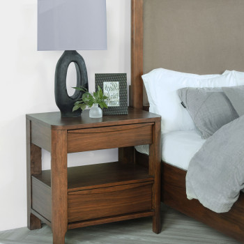 223322 Maderia 2-drawer Nightstand Bedside Table Walnut
