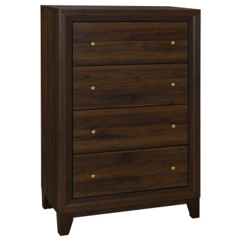 223445  Welsley 4-drawer Chest of Drawers Walnut