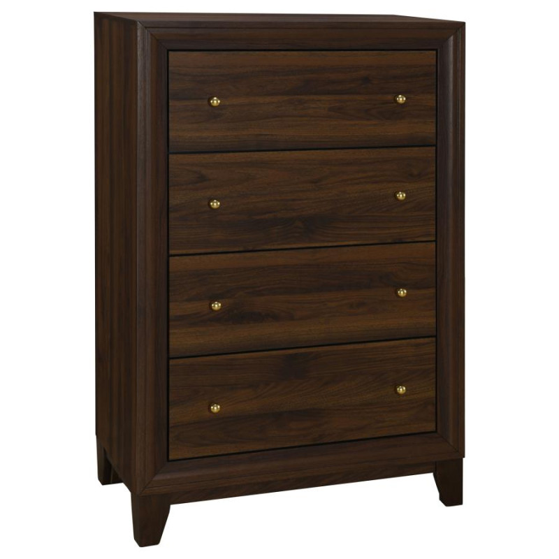 223445  Welsley 4-drawer Chest of Drawers Walnut