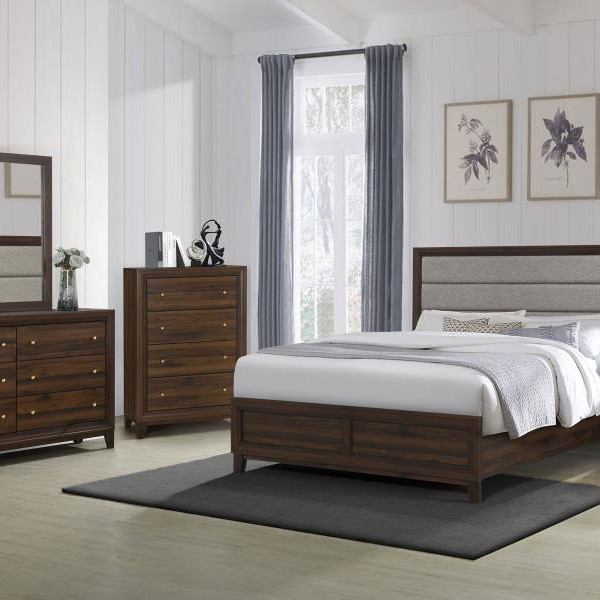 223441KE-S5 Welsley 5-piece Eastern King Bedroom Set Walnut