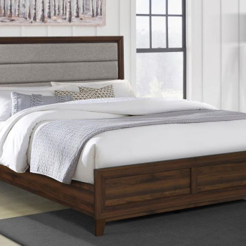 223441KE Welsley 50-inch Upholstered Eastern King Bed Walnut