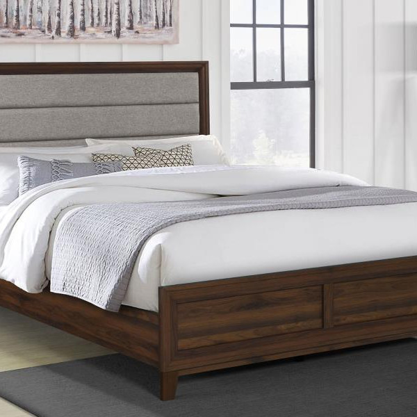 223441Q Welsley 50-inch Upholstered Queen Bed Walnut