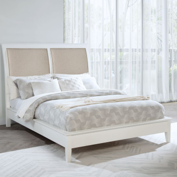 223471KE Bexhill 56-inch Upholstered Eastern King Panel Bed White