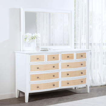 223473M Bexhill 10-drawer Dresser and Mirror White
