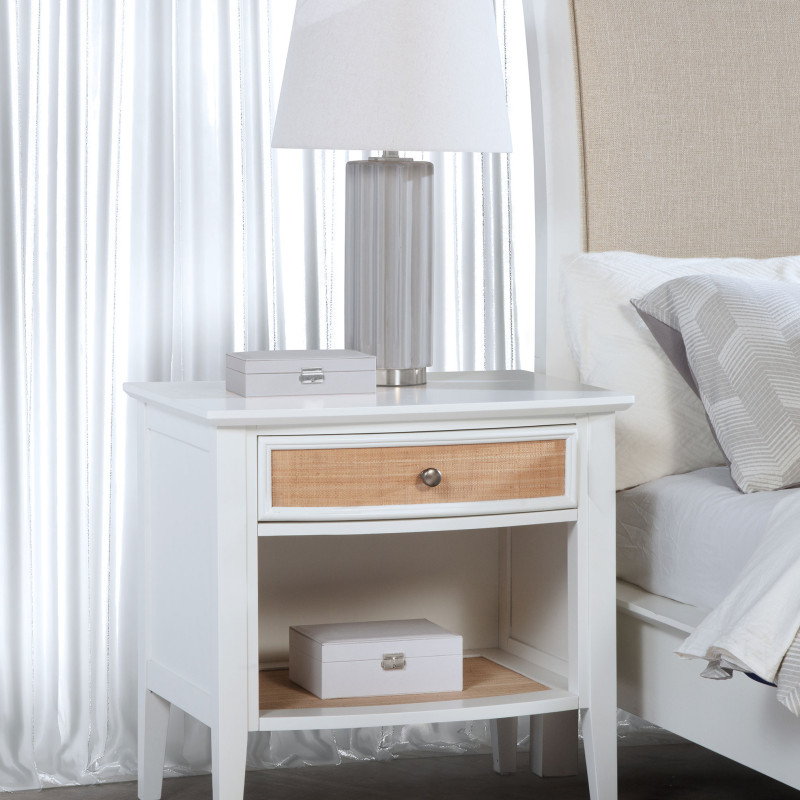 223472 Bexhill 1-drawer Nightstand Bedside Table White