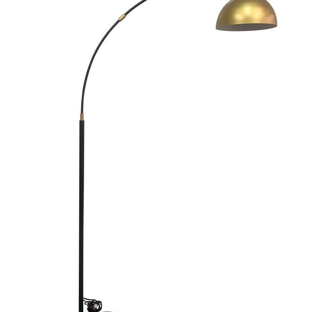 920059 Gloria 74-inch Arched Dome Shade Metal Floor Lamp Black