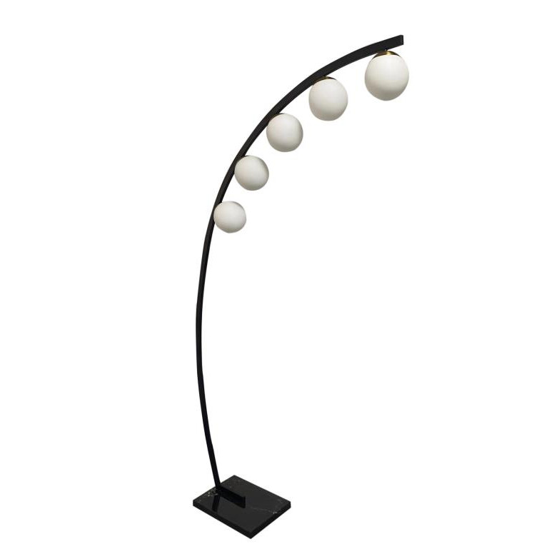920242 Cody 78-inch Spherical 5-light Arc Metal Floor Lamp Black