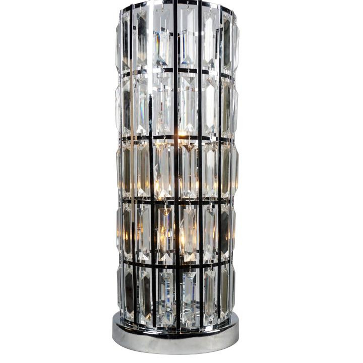 920235 Wanda 20-inch Crystal Shade Bedside Table Lamp Silver
