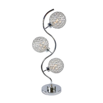 920232 Amberley 33-inch 3-light Curvy Metal Table Lamp Silver