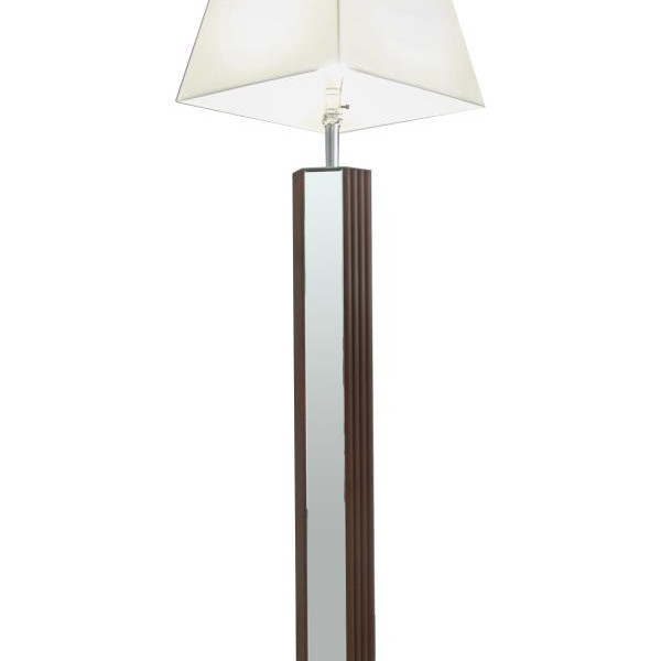 920178 Elena 67-inch Square Tapered Mirrored Floor Lamp Brown