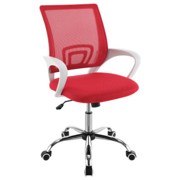 802017 Felton Upholstered Adjustable Home Office Desk Chair Red