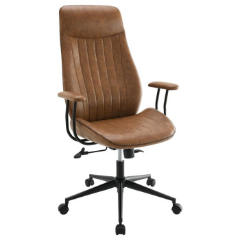 801941 Ranger Upholstered Adjustable Home Office Desk Chair Brown