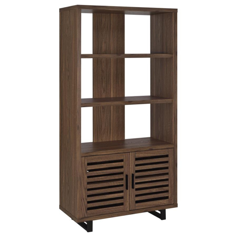 801863 Maddox 71-inch 3-shelf Cabinet Bookcase Walnut