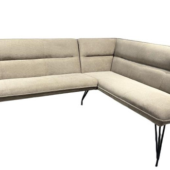 108496 Dodson Fabric Upholstered L-Shaped Nook Dining Bench Taupe