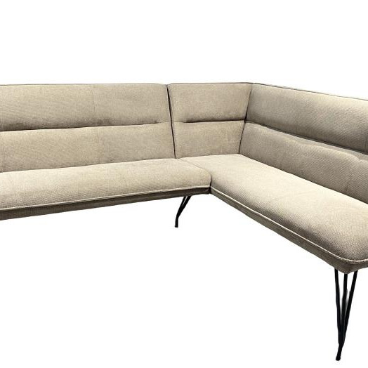 108496 Dodson Fabric Upholstered L-Shaped Nook Dining Bench Taupe