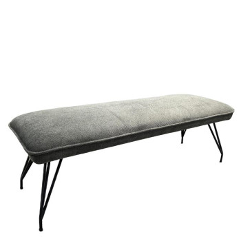 108487 Dodson Fabric Upholstered Dining Bench Grey